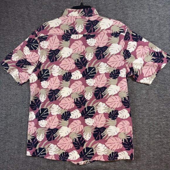 ROWM Mens Button Up Shirt Casual Purple w/ Palm Leaf Floral Print Sz L‎ NEW $59 - Picture 7 of 8